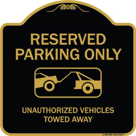 Signmission Designer Series-Resident Parking Unauthorized Vehicles Towed Away With Gr, 18" x 18", BG-1818-9897 A-DES-BG-1818-9897